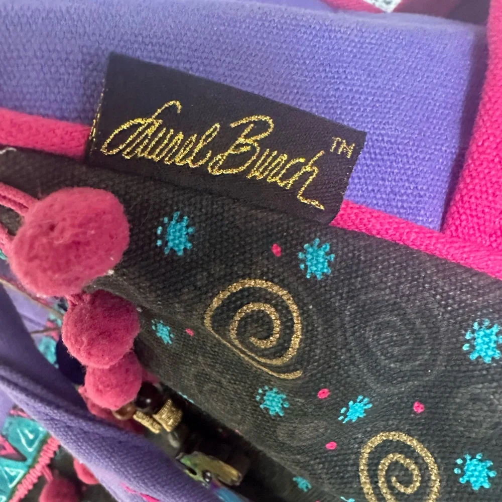 Laurel Burch Purple and Multicolor Artistic Laptop Bag